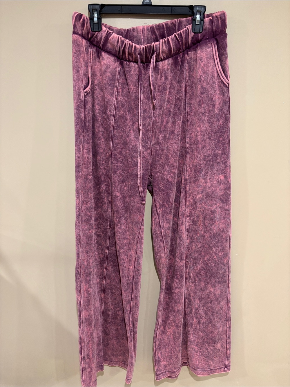 Zenana mineral Wash wide leg sweat pants